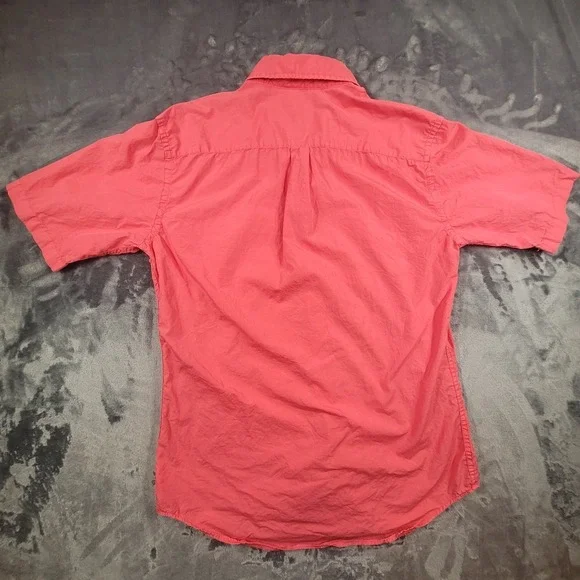 Peter Millar Seaside Collection Button Shirt M Pink Silk Blend Short Sleeve - Picture 3 of 8